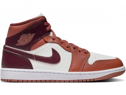 Air Jordan 1 Mid Dusty Peach Night Maroon Womens