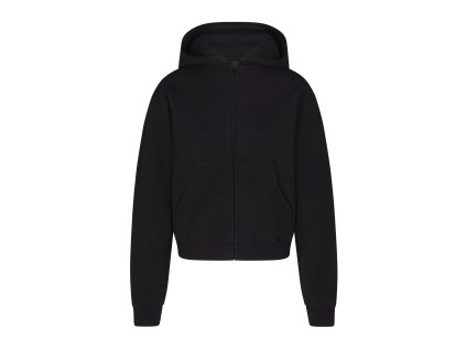 SKIMS Cotton Fleece Zip Up Hoodie Onyx 111