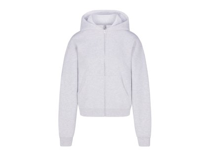 SKIMS Cotton Fleece Zip Up Hoodie Light Heather Grey (W) 111