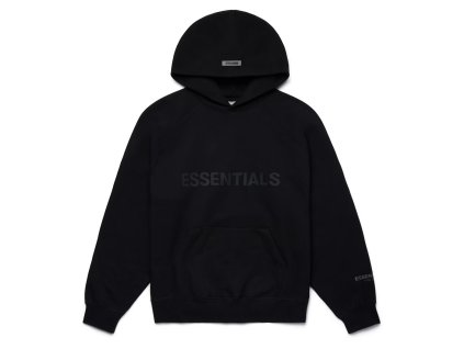 Fear of God Essentials Pullover Hoodie Applique Logo Dark Slate Stretch Limo Black 111