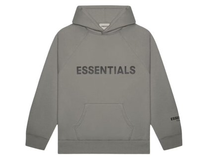 Fear of God Essentials Pullover Hoodie Applique Logo Gray Flannel Charcoal 111