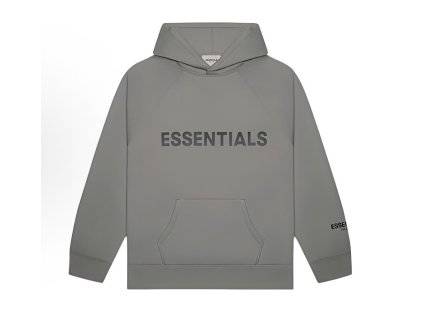 Fear of God Essentials Pulover Hoodie Applique Logo Gray Flannel/Charcoal