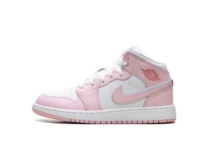 Jordan 1 Mid Pink Foam Fire Red (GS) 1