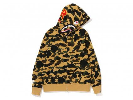 BAPE PONR 1St Camo Shark Full Zip Hoodie Yellow