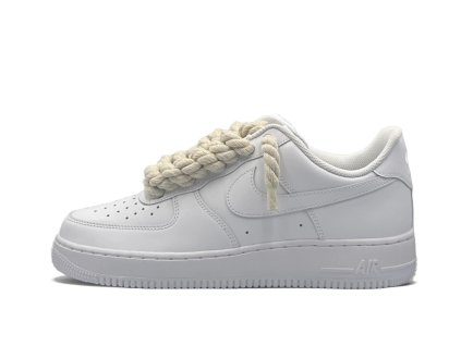 Nike Air Force 1 White Rope Laces Beige