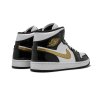 Jordan 1 Mid Patent Black White Gold 3