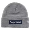 Supreme New Era Box Logo Beanie (FW25) Heather Grey 1