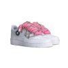 Nike Air Force 1 White Double Rope Laces Pink Silver 2