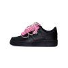 Nike Air Force 1 Black Double Rope Laces Pink Silver 1
