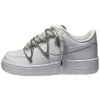 Nike Air Force 1 White Double Rope Laces White Silver