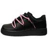 Nike Air Force 1 Black Double Rope Laces Black Pink