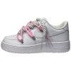 Nike Air Force 1 Black Double Rope Laces Black Pink