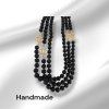 Halskette CoCO schwarze Perle S / Gold