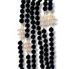 Halskette CoCO schwarze Perle M / Gold