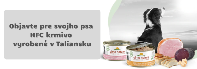 Pes s krmivom Almo Nature