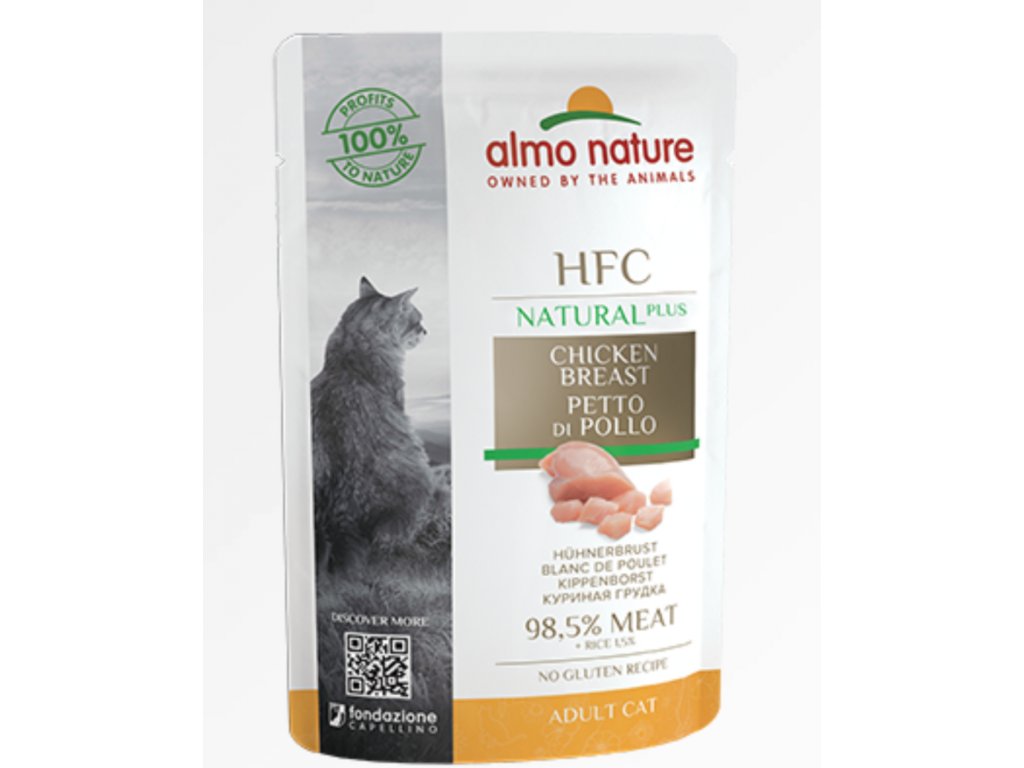 Almo Nature HFC Natural Plus cat kuracie prsíčka 55g almonature.sk