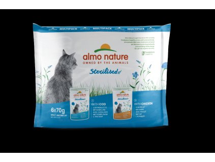 529091MULTIalmo-nature-holistic-sterilised-cat-treska-a-kuracie-6x 70g-multipac