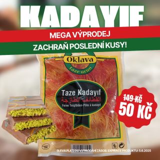 🔥 TOTÁLNÍ VÝPRODEJ KADAYIFU! 🔥 💸 POSLEDNÍ KUSY za 50 Kč místo 149 Kč – ano, fakt! 📦 https://www.almouna.cz/vyprodej/ 🍫...