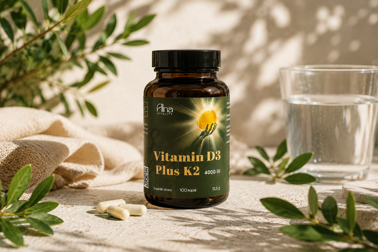 Vitamin D3 Plus K2 Alna Vitality