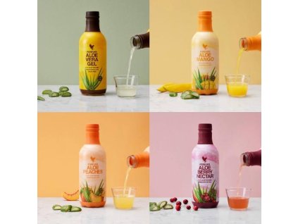 4pack - Aloe MIX - 4 x 1 l - štvorbalenie Aloe nápojov