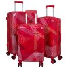Red set of suitcases 3 pcs