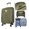 Green travel suitcase set 3 pcs (soft case)