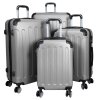Set of travel suitcases in silver color 4 pcs