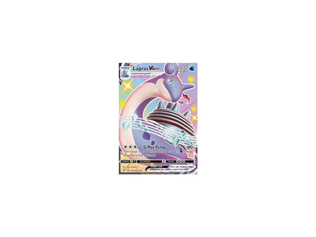 Carta Pokemon Lapras VMAX SV111/SV122 - Lucido Raro (Shining Fates) + Toploader TitanCards