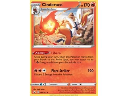 SSH 034/202 Cinderace - Sword & Shield