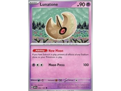 OBF 092/197 Lunatone - Obsidian Flames