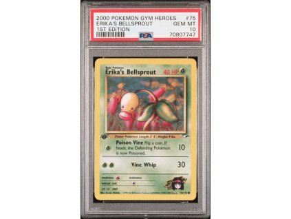 075/132 Erika's Bellsprout 1st EDITION - Gym Heroes - PSA10