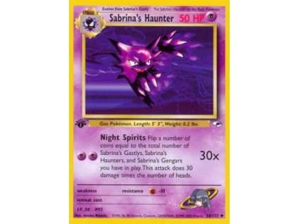 GH 058/132 Sabrina's Haunter 1st EDITION - Gym Heroes