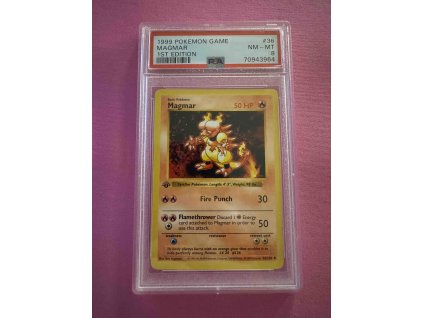 BS 036/102 Magmar SHADOWLESS 1ST EDITION - Base Set - PSA 8