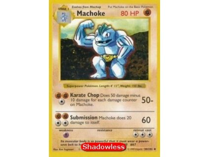 BS 034/102 Machoke SHADOWLESS - Base Set