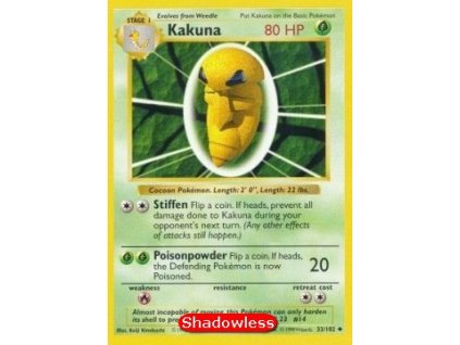 BS 033/102 Kakuna SHADOWLESS - Base Set