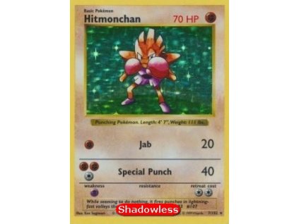 BS 007/102 Hitmonchan HOLO - SHADOWLESS - Base Set