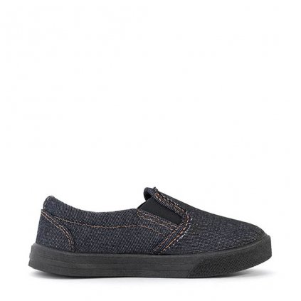 Slip-On BOSTON Černé s černou podrážkou Teen1