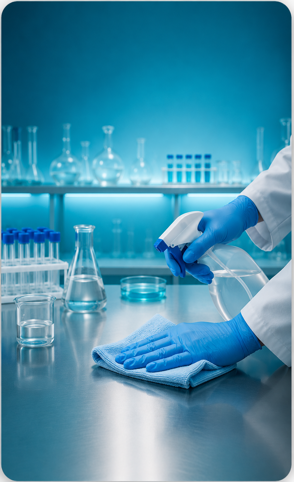 Čistenie a dezinfekcia laboratória