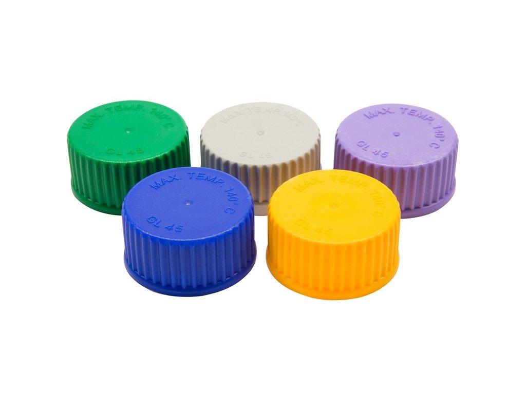 Uzáver skrutkovací, PP, GL45, modrý, (bal. 1 ks)I LABSOLUTE®