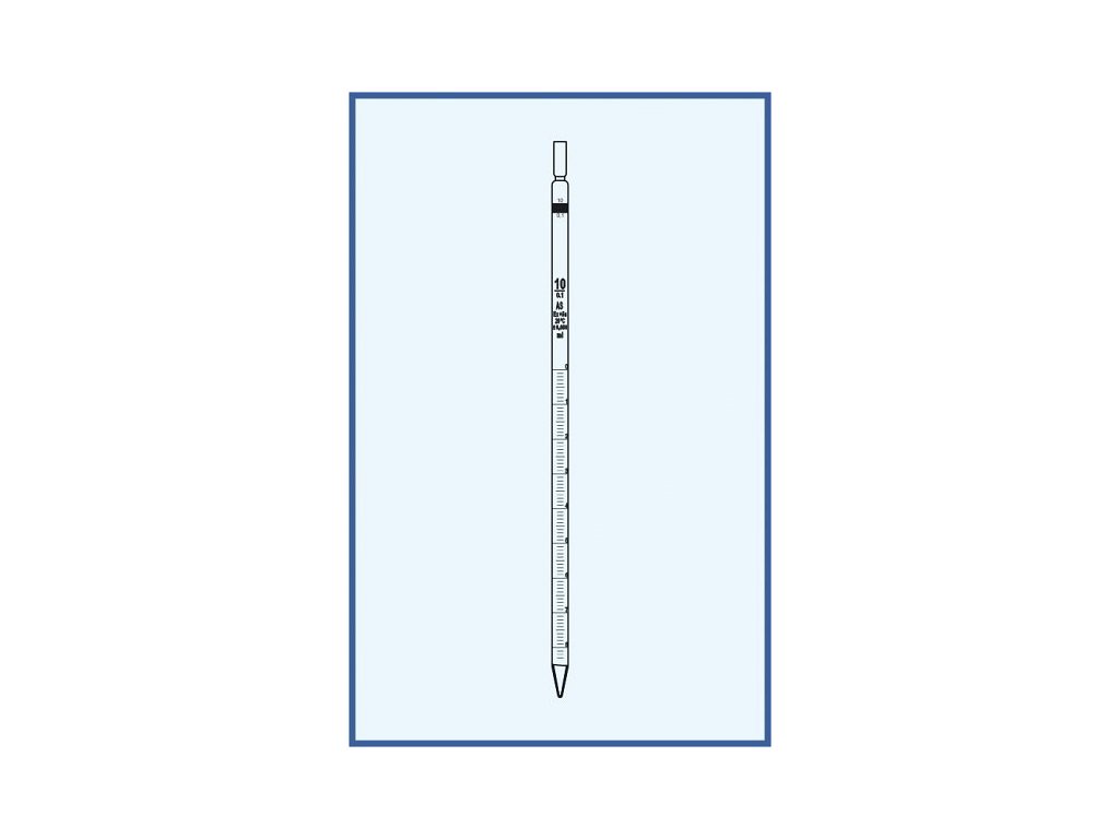 Pipeta delená, trieda AS, úplný výtok, 5 ml, delenie 0,05 ml