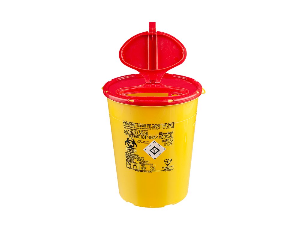 Bezpečnostný PE kontajner na ostrý a kontaminovaný odpad 1 ks I FL Medical (Objem 5000 ml)