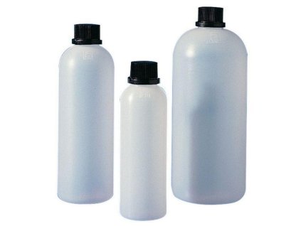 HDPE fľaša s úzkym hrdlom a bezpečnostným uzáverom, 250 ml - 1000 ml (Objem 1000 ml)
