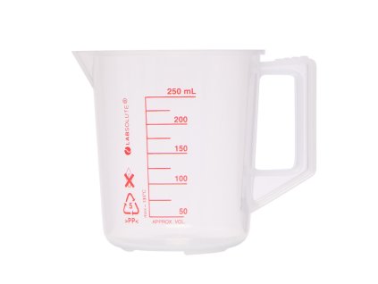Plastová odmerka s uzavretou rukoväťou LABSOLUTE (Objem 5000 ml)
