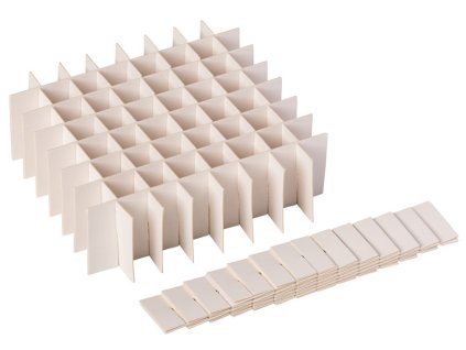 Vnútorné rozdelovače 133 x 133 mm do kryokrabičiek; Labsolute; 10 ks (Veľkosť 10 x 10 (Ø 10,5 mm); výš. 40 mm)