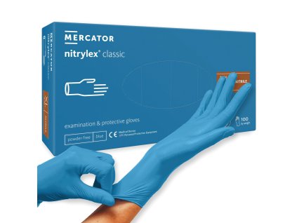 Jednorazové nitrilové rukavice modré NITRYLEX; 100 ks I MERCATOR (Veľkosť XL)