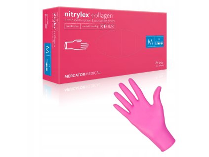 Jednorazové nitrilové rukavice ružové NITRYLEX; 100 ks I MERCATOR (Veľkosť XL)