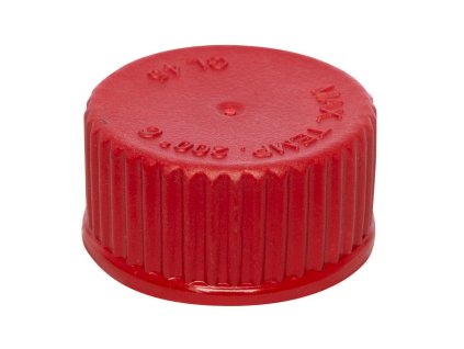 Uzáver skrutkovací, PBT, GL45, červený, tesnenie potiahnuté PTFE, odolné do 180°C, (bal. 1 ks), LABSOLUTE® I LABSOLUTE®