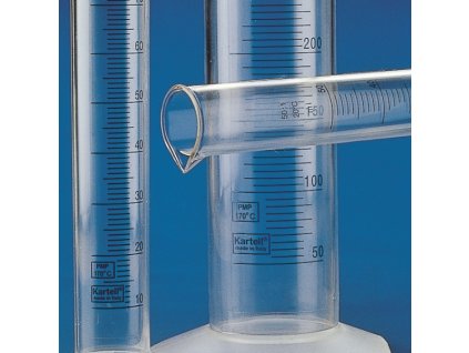 Vysoký odmerný valec z PMP plastu s modrou stupnicou – trieda B, potravinársky – Karell Labware (Objem 2000 ml)