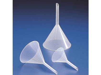 Lievik na analytickú chémiu z PP plastu – 60° uhol, rebrovaný, autoklávovateľný – Karell Labware (Priemer lievika Ø 183 mm)