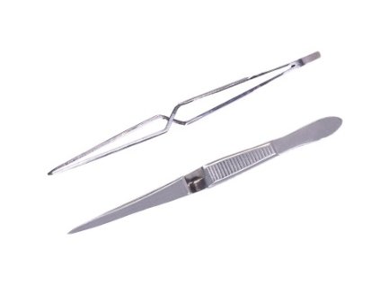 Samozamykacie pinzety, špicaté čeluste, priame, 105 mm, nerezová oceľ (Objem / Veľkosť 105 mm)